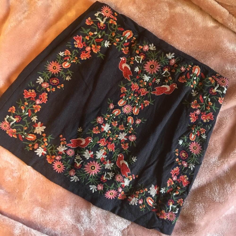 Blue Floral Skirt